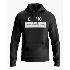 Худі чоловічий з написом Error = (More code)^2 чорний XS (HD-01-IT-0002-200-02-02)