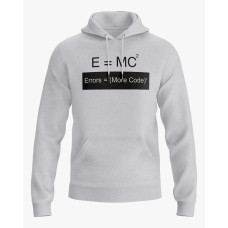 Худі чоловічий з написом Error = (More code)^2 сірий XS (HD-01-IT-0002-200-02-03)