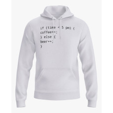 Худі чоловічий з написом Coffee or Beer білий XS (HD-01-IT-0005-200-02-01)