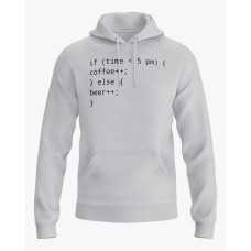 Худі чоловічий з написом Coffee or Beer сірий XS (HD-01-IT-0005-200-02-03)