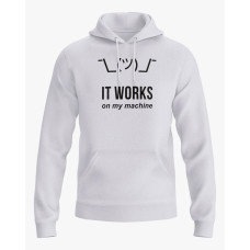 Худі чоловічий з написом It work on my machine білий XS (HD-01-IT-0009-200-02-01)