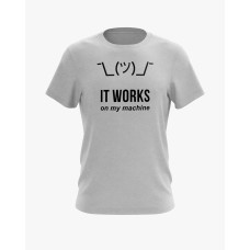 Футболка чоловіча з написом It work on my machine сірий XS (TS-01-IT-0009-200-02-03) Футболка чоловіча з написом It work on my machine сірий XS (TS-01-IT-0009-200-02-03)