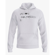 Худі чоловічий з написом Cup refill білий XS (HD-01-IT-0016-200-02-01)