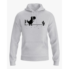 Худі чоловічий з написом Chrome dinosaur сірий XS (HD-01-IT-0017-200-02-03)