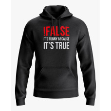 Худі чоловічий з написом !False = True чорний XS (HD-01-IT-0018-200-02-02)