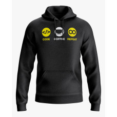 Худі чоловічий з принтом Code Coffee Repeat чорний XS (HD-01-IT-0027-200-02-02) Худі чоловічий з принтом Code Coffee Repeat чорний XS (HD-01-IT-0027-200-02-02)