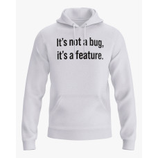 Худі чоловічий з написом Its not a bug, its a feature білий XS (HD-01-IT-0033-200-02-01)