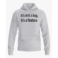 Худі жіночий з написом Its not a bug, its a feature сірий XS (HD-02-IT-0033-200-02-03)