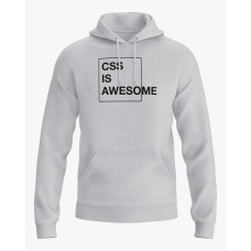 Худі чоловічий з написом CSS is awesome сірий XS (HD-01-IT-0035-200-02-03)