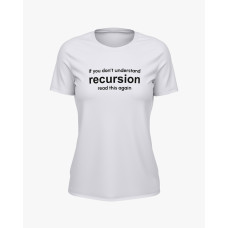 Футболка жіноча з написом Recursion білий S (TS-02-IT-0039-200-03-01)