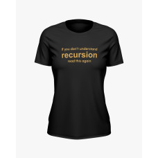 Футболка жіноча з написом Recursion чорний S (TS-02-IT-0039-200-03-02)