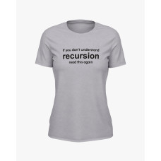 Футболка жіноча з написом Recursion сірий S (TS-02-IT-0039-200-03-03)