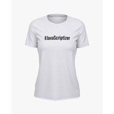 Футболка жіноча з написом JavaScriptizer білий S (TS-02-IT-0040-200-03-01)
