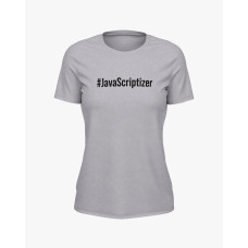 Футболка жіноча з написом JavaScriptizer сірий S (TS-02-IT-0040-200-03-03)
