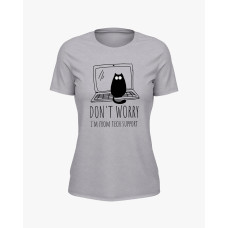 Футболка жіноча з надписом I'm from tech support сірий S (TS-02-IT-0047-200-03-03)