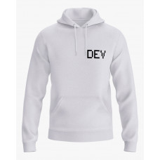 Худі чоловічий з надписом DEV білий XS (HD-01-IT-0049-100-02-01)