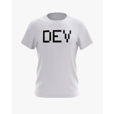 Футболка чоловіча з надписом DEV білий XS (TS-01-IT-0049-200-02-01)