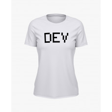 Футболка жіноча з надписом DEV білий S (TS-02-IT-0049-200-03-01)