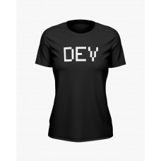 Футболка жіноча з надписом DEV чорний S (TS-02-IT-0049-200-03-02)