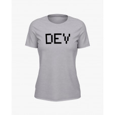 Футболка жіноча з надписом DEV сірий S (TS-02-IT-0049-200-03-03)