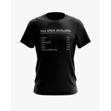 Футболка чоловіча з надписом Full stack developer чорний XS (TS-01-IT-0050-200-02-02)