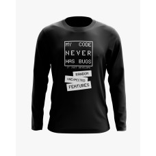 Світшот жіночий з надписом My code never has bugs чорний XS (SS-02-IT-0052-200-02-02)