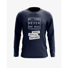 Світшот жіночий з надписом My code never has bugs темно-синій XS (SS-02-IT-0052-200-02-024)
