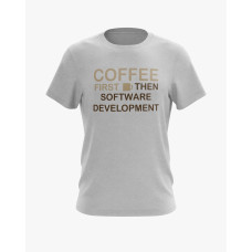 Футболка чоловіча з надписом Coffee first сірий XS (TS-01-IT-0055-200-02-03)