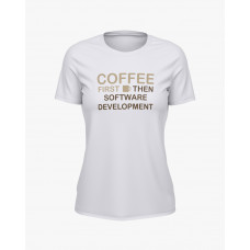Футболка жіноча з надписом Coffee first білий S (TS-02-IT-0055-200-03-01)