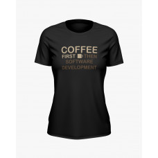 Футболка жіноча з надписом Coffee first чорний S (TS-02-IT-0055-200-03-02)