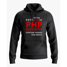 Худі чоловічий з надписом PHP developer чорний XS (HD-01-IT-0056-200-02-02)