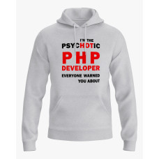 Худі жіночий з надписом PHP developer сірий XS (HD-02-IT-0056-200-02-03)