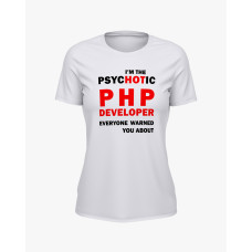 Футболка жіноча з надписом PHP developer білий S (TS-02-IT-0056-200-03-01)