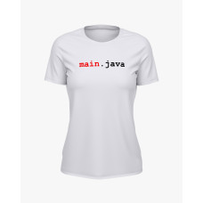 Футболка жіноча з надписом Main.java білий S (TS-02-IT-0057-200-03-01)