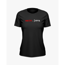 Футболка жіноча з надписом Main.java чорний S (TS-02-IT-0057-200-03-02)