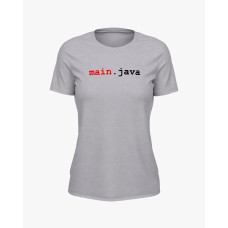 Футболка жіноча з надписом Main.java сірий S (TS-02-IT-0057-200-03-03)