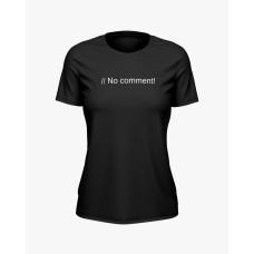 Футболка жіноча з надписом No comment! чорний S (TS-02-IT-0058-200-03-02)