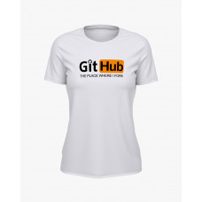 Футболка жіноча з надписом Git Hub білий S (TS-02-IT-0059-200-03-01)
