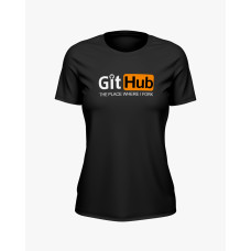 Футболка жіноча з надписом Git Hub чорний S (TS-02-IT-0059-200-03-02)