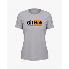 Футболка жіноча з надписом Git Hub сірий S (TS-02-IT-0059-200-03-03)