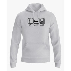 Худі чоловічий з принтом Eat Sleep Code сірий XS (HD-01-IT-0061-200-02-03) Худі чоловічий з принтом Eat Sleep Code сірий XS (HD-01-IT-0061-200-02-03)