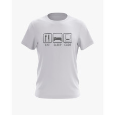 Футболка чоловіча з принтом Eat Sleep Code білий XS (TS-01-IT-0061-200-02-01)