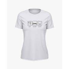 Футболка жіноча з принтом Eat Sleep Code білий S (TS-02-IT-0061-200-03-01)