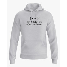 Худі жіночий з надписом My body is object-oriented сірий XS (HD-02-IT-0062-200-02-03)