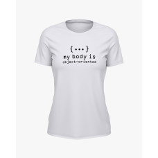 Футболка жіноча з надписом My body is object-oriented білий S (TS-02-IT-0062-200-03-01)