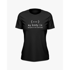 Футболка жіноча з надписом My body is object-oriented чорний S (TS-02-IT-0062-200-03-02)