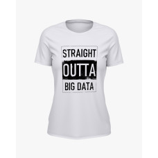 Футболка жіноча з надписом Straight outta big data білий S (TS-02-IT-0066-200-03-01)