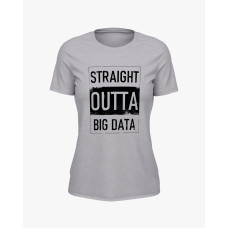 Футболка жіноча з надписом Straight outta big data сірий S (TS-02-IT-0066-200-03-03)