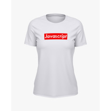 Футболка жіноча з надписом Javascript білий S (TS-02-IT-0067-200-03-01)