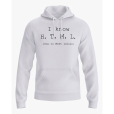 Худі жіночий з написом I know H.T.M.L. білий XS (HD-02-IT-0082-200-02-01)